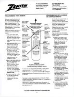 Zenith MBR3440 TV Operating Manual