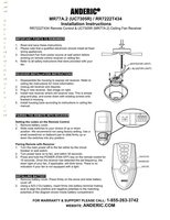 Download Anderic MR77A for Hampton Bay and Home Decorators Collection Altura 68 Inch Ceiling Fan Receiver documentation