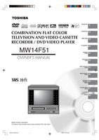 Toshiba MW14F51 TV/VCR/DVD Combo Operating Manual