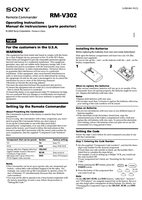 Sony RMV302 & CodesOM Universal Remote Control Operating Manual