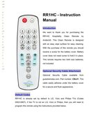 Anderic RR1HC Easy Wipe Remote Control 1-Device Universal Remote Control