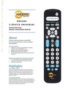 Anderic RR5UNV 5-Device Universal Remote Control