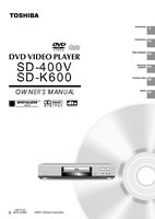 Toshiba SD400V SDK600 DVD Player Operating Manual