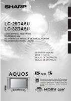 Sharp LC32DA5U TV Operating Manual