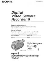 Sony DCRTRV240 DCRTRV340 DCRTRV740 Video Camera Operating Manual