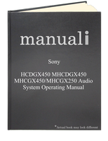 Sony HCDGX450 MHCDGX450 MHCGX450/MHCGX250 Audio System Operating Manual