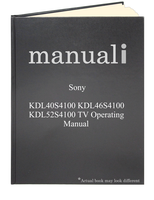 Sony KDL40S4100 KDL46S4100 KDL52S4100 TV Operating Manual