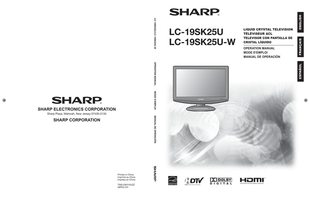 Sharp LC19SK25U TV Operating Manual