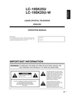 Sharp LC19SK25U TV Operating Manual