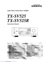 Onkyo TXSV525 Audio/Video Receiver Operating Manual