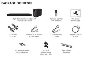 Vizio B3820C6 S2121wD0 S2121wDo Sound Bar System Operating Manual